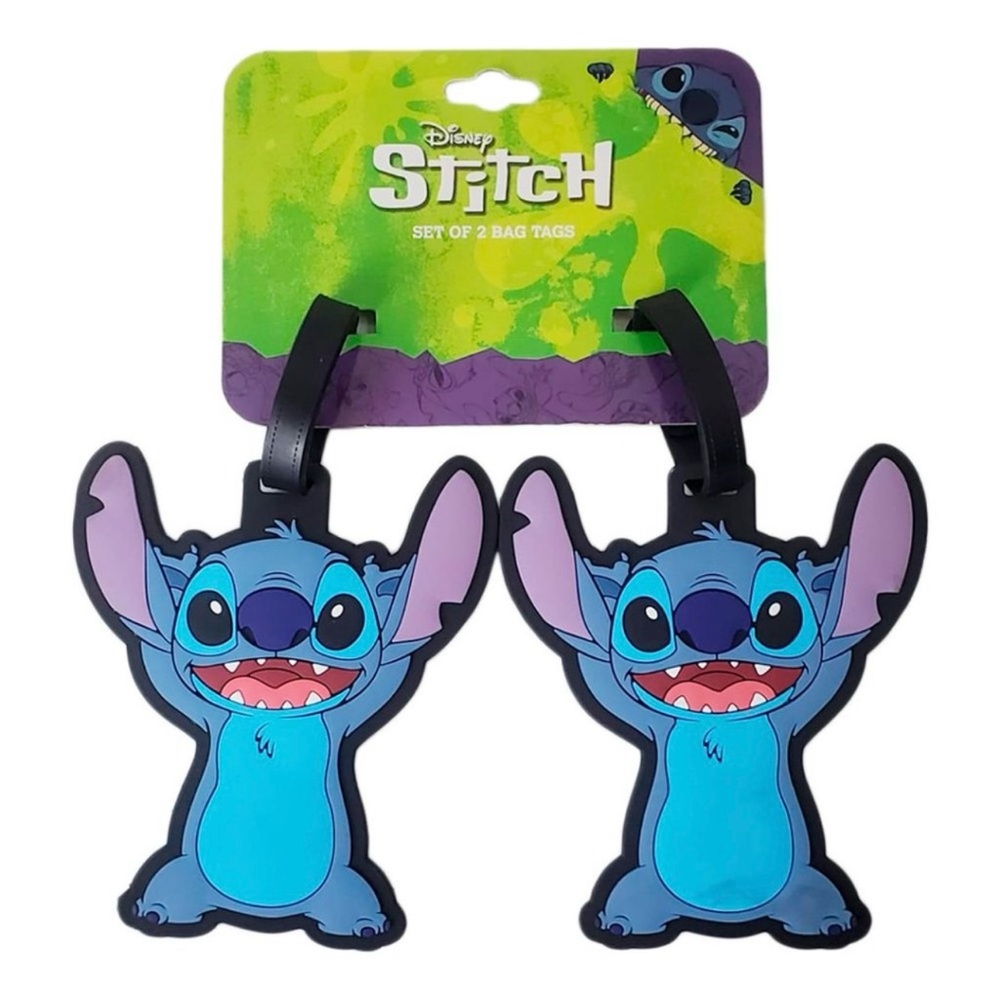 Disney Stitch luggage tags set / rubber / NEW with tags / cross posted